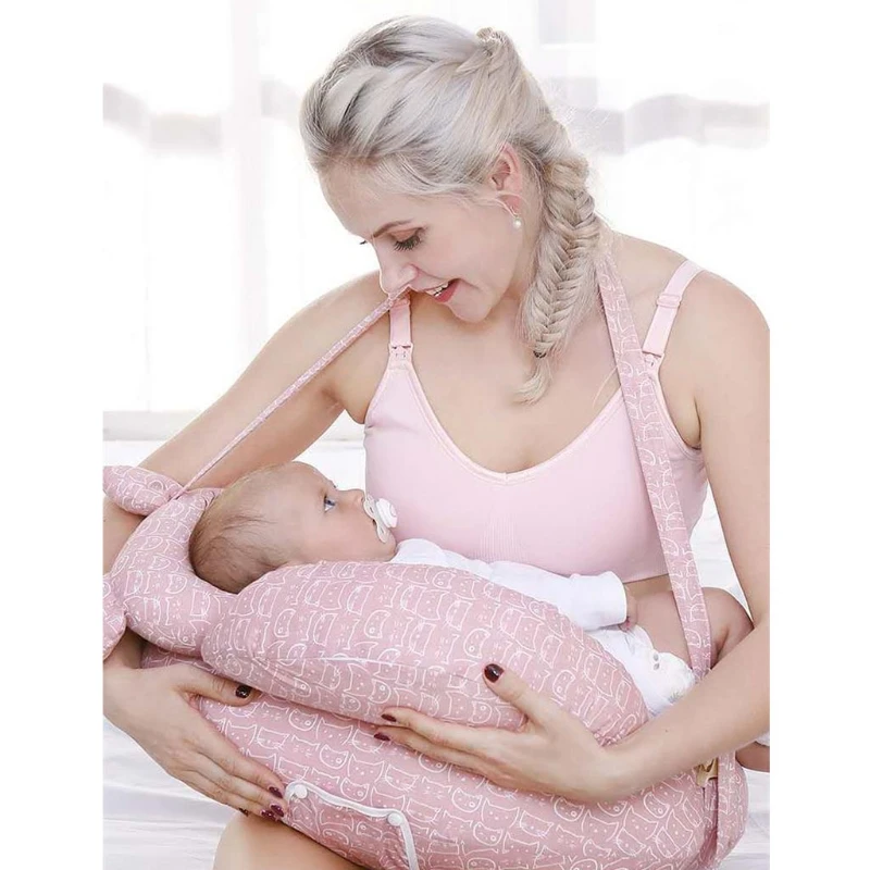 Almohada ajustable para lactancia de reci&eacute;n nacido, almohada de lactancia multifunci&oacute;n con correa auxiliar para el hombro, posicionador para el cuidado del beb&eacute; para ni&ntilde;os-1
