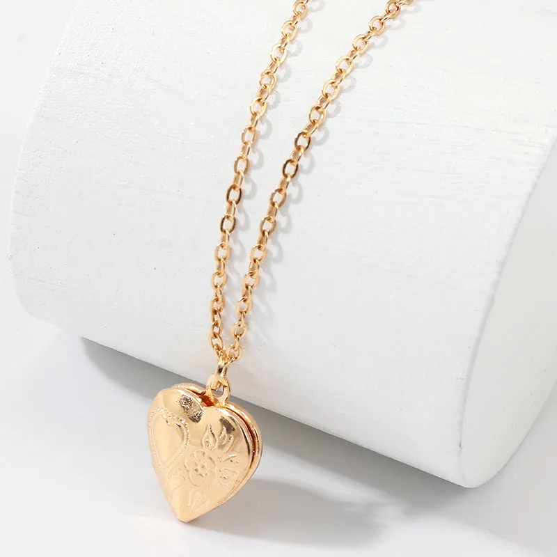 FIMAODZ ожерелье с открытым персиковым сердцем Модная креативная металлическая