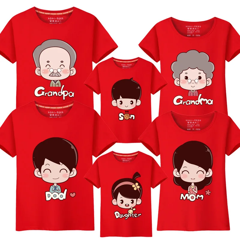 Мультяшная семейная одежда футболки топы праздничные Семейные одинаковые