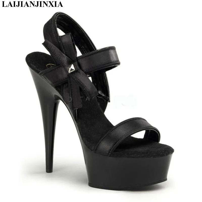 

New Lovely princess bowknot adornment chalaza 15cm sandal shoes, high COS appeal shoe black temptation Dance Shoes
