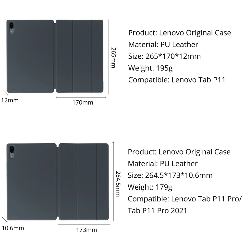 Оригинальный чехол для Lenovo Tab P11 Магнитный Тонкий умный из искусственной кожи Pro
