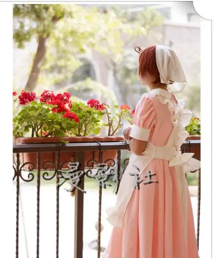 

Free post Anime Axis Power Hetalia cosplay Feliciano Vargas Halloween Japanese Harajuku pink green color Maid costumes cartoon