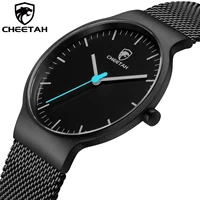 cheetah fashion quartz clock sports men watch top brand luxury waterproof steel watches male ultra thin wrist watch reloj hombre