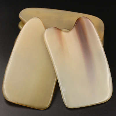 Белый Рог яка соскабливающая тарелка массаж лица Красота китайская медицина Guasha