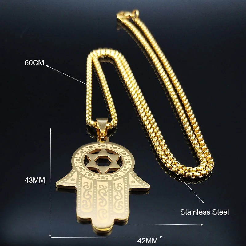 Мужское ожерелье из нержавеющей стали в форме гексаграммы звезды