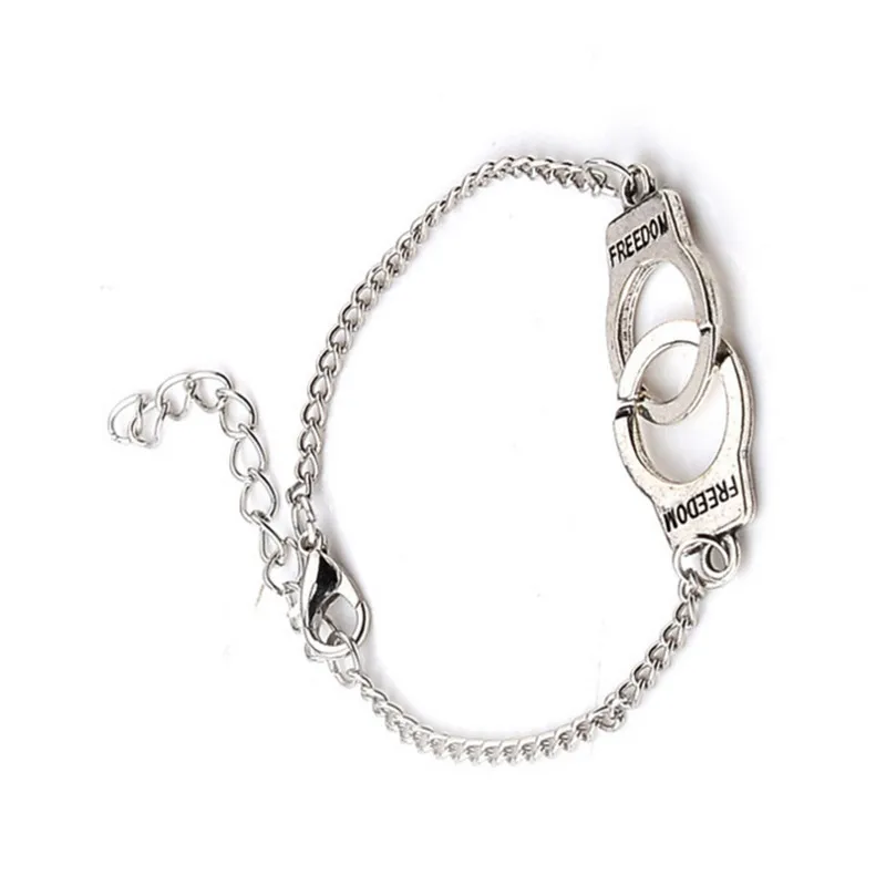 ZRM Trendy Handcuffs Bracelets Carved FREEDOM Couples Lock Bangles For Women Men Jewelry Lovers Valentines Day Gifts | Украшения и