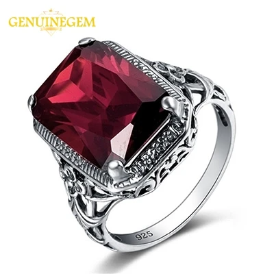 

Jewepisode High Quality Red Ruby Silver 925 Jewlery Rings for Women Wholesale Gemstone Ring Party Anniversary Gifts Size 6-10