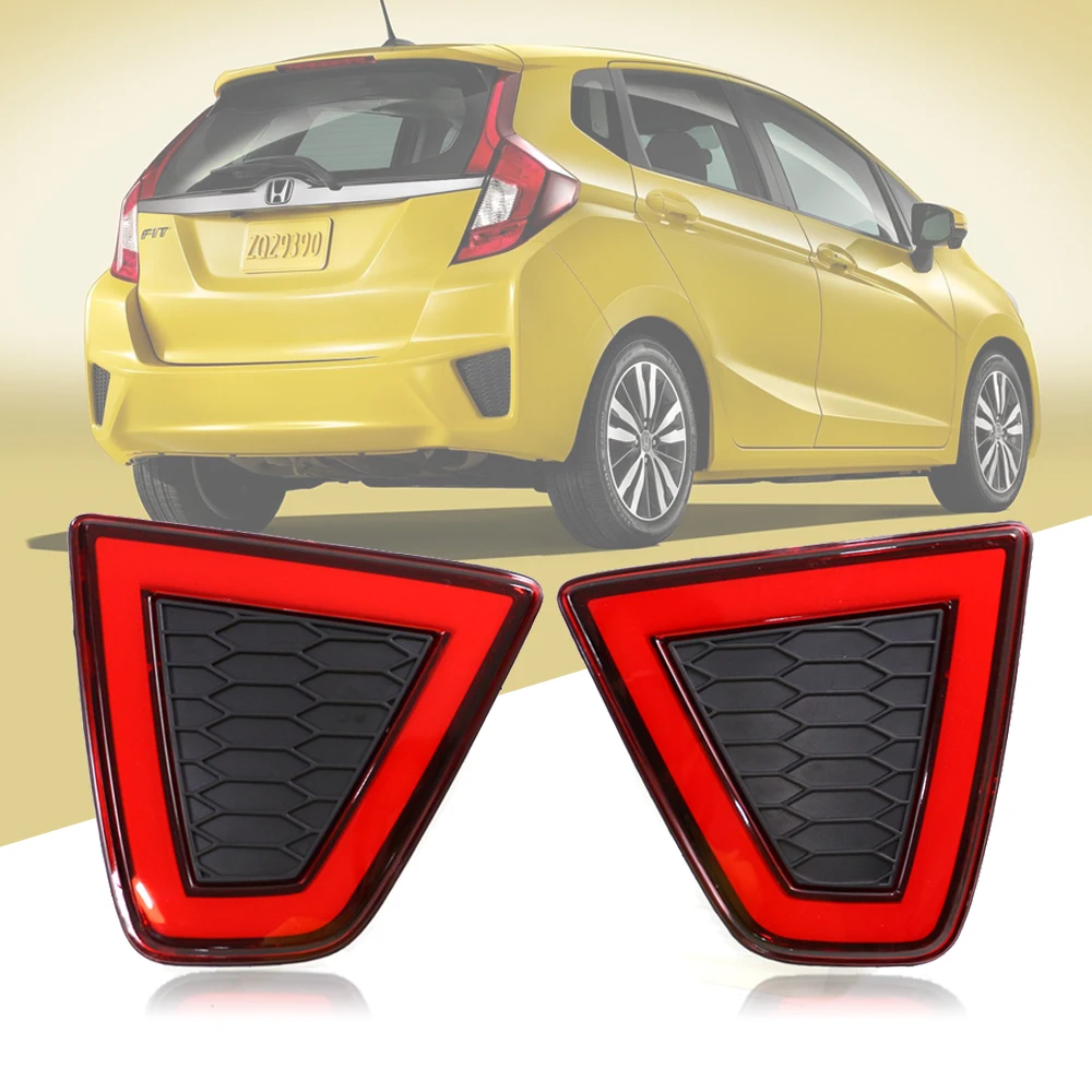 

LED Rear Bumper Lamp Tail Light for Honda Fit Jazz 2014 2015 2016 2017 Fog Stop Brake Signal Taillight