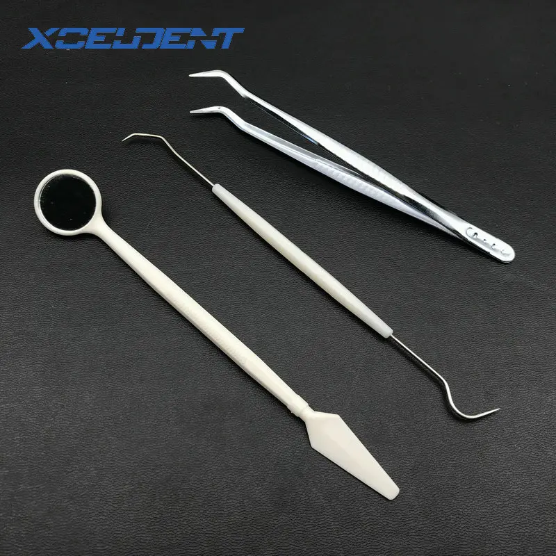 3 шт./компл. стоматологический набор чистящих средств зуб Hook &amp Пинцет зеркало