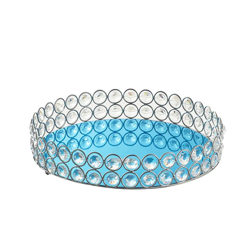 

Retro Storage Tray Rhinestone Crystal Makeup Storage Tray Organizer Plate Jewelry Display Home Kitchen Decor
