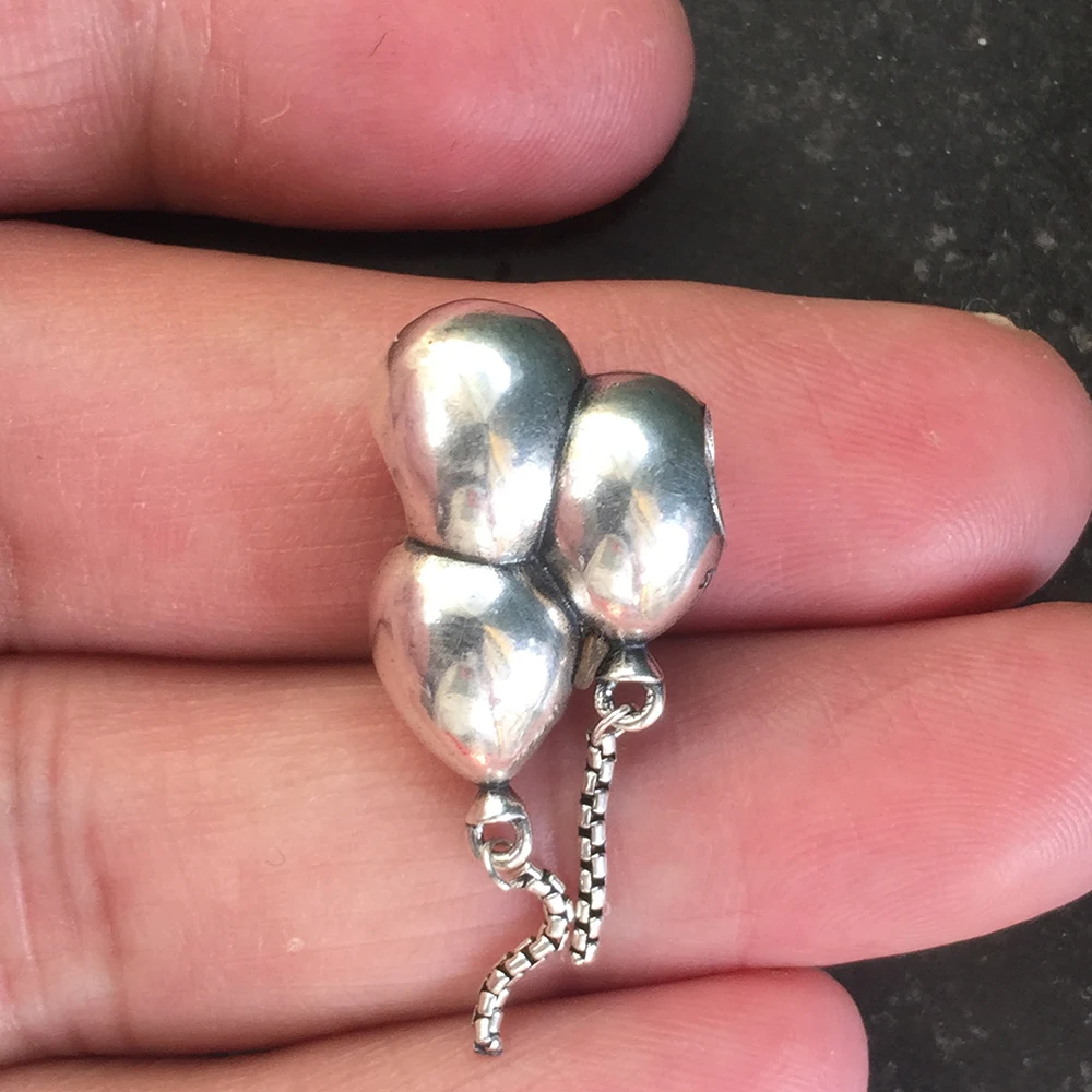 Омела стерлинговое серебро 925 пробы три воздушных шаров висячая подвеска