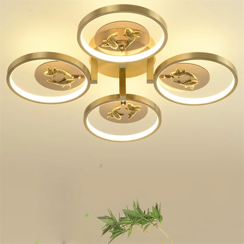 Медный потолочный светильник OUFULA для гостиной столовой спальни | Освещение