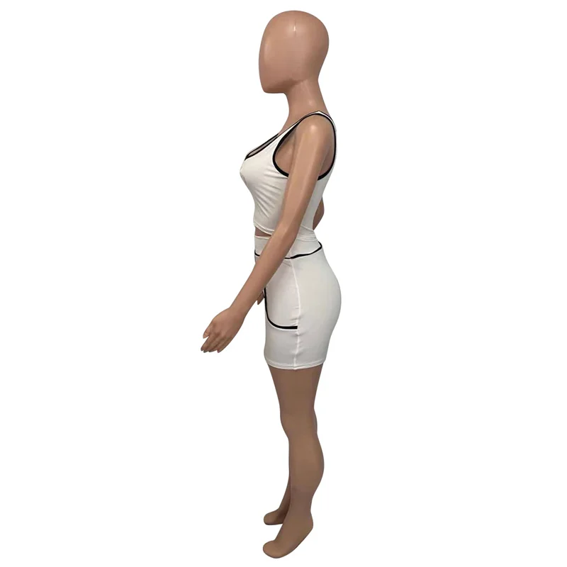 

Adogirl Diamonds Letter Patchwork Women Tracksuit Casual Active Two Piece Set Vest Crop Tank Top Biker Shorts Fitness Suit