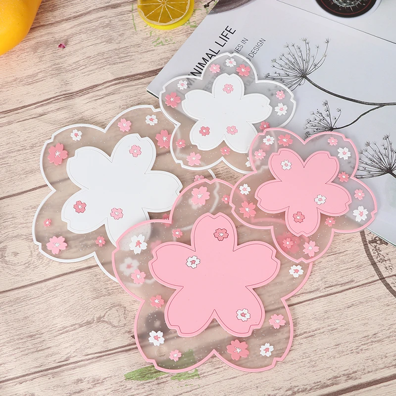 1pc Japan Style Cherry Blossom Heat Insulation Table Mat Family Office Anti-skid Tea Cup Milk Mug Coffee Coaster | Дом и сад