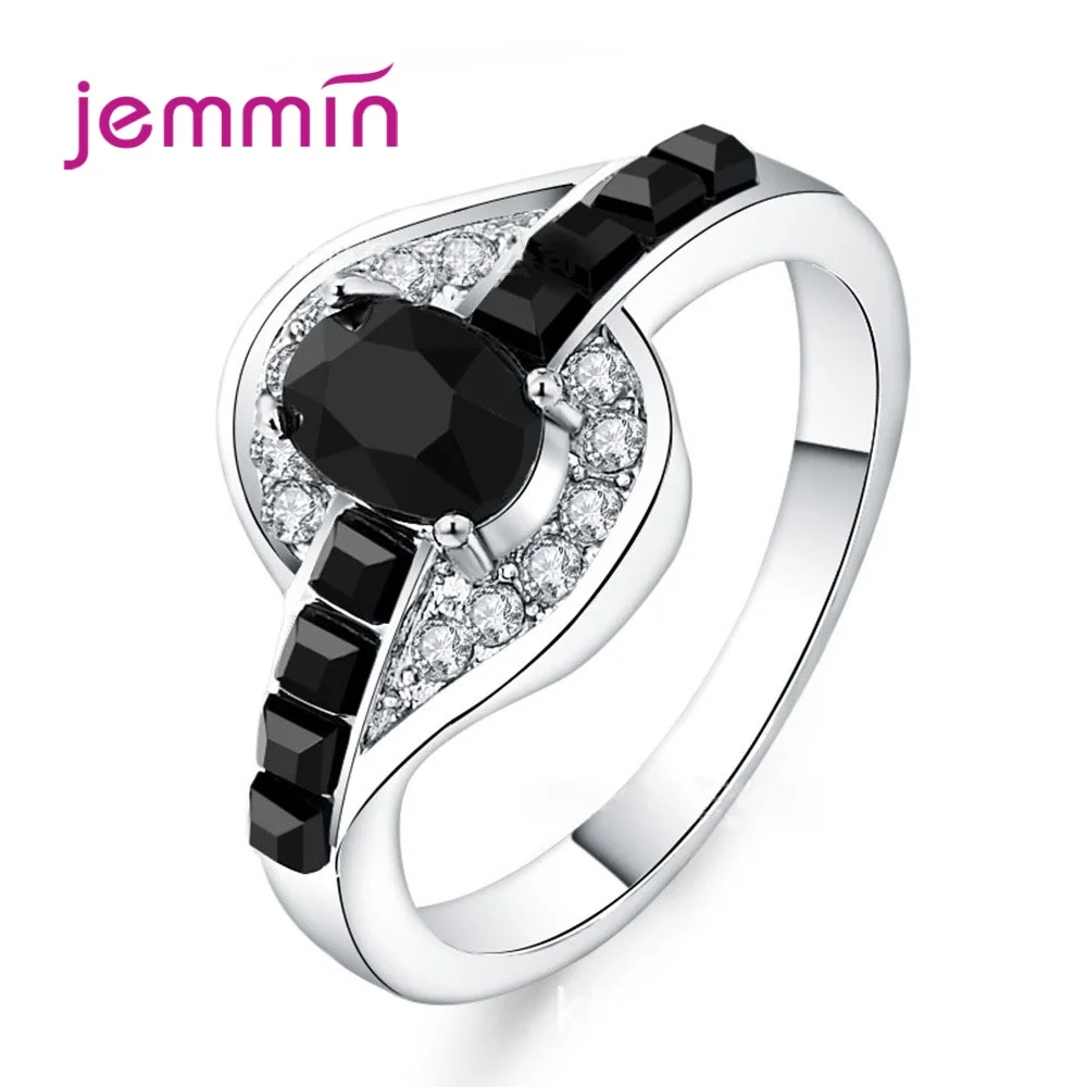 

Cheap Sale Rhinestone Rings for Women Men 925 Sterling Silver Oval Crystal Stone Rippled Finger Accessories Jewelry 5 Colors