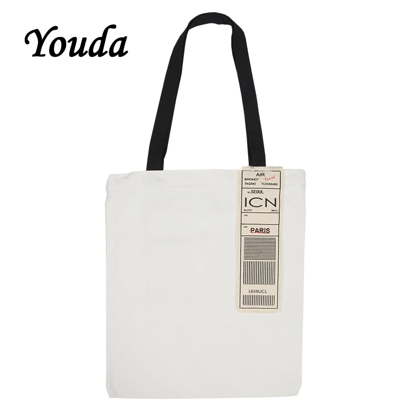 Youda оригинальный дизайн женская Холщовая Сумка большой емкости Простой стиль