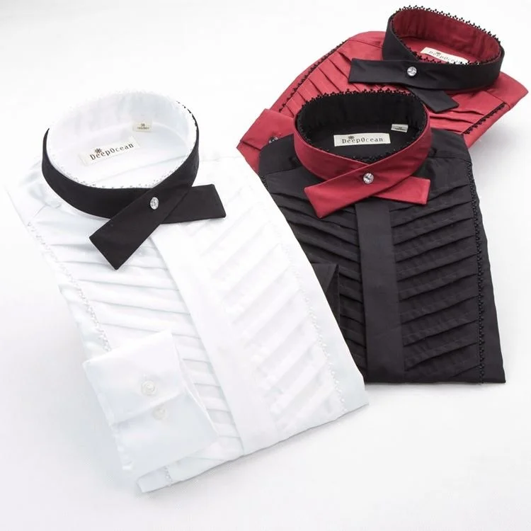 Мужская белая рубашка-смокинг с длинным рукавом и воротником Ласточка | одежда