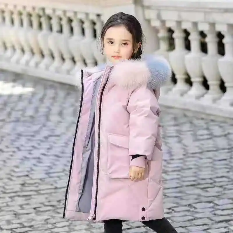 Детский пуховик Новая корейская утепленное платье для маленькой девочки одежда