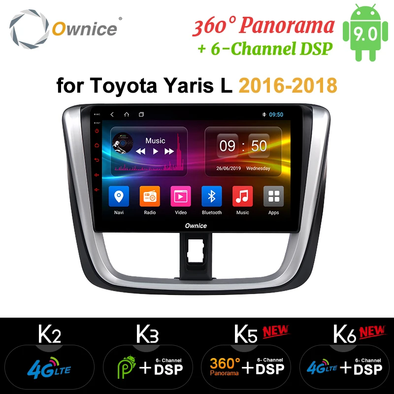 Ownice 360 панорама Android 9 0 автомобильный DVD головное устройство для Toyota Yaris L 2016 2018 k3 k5 k6