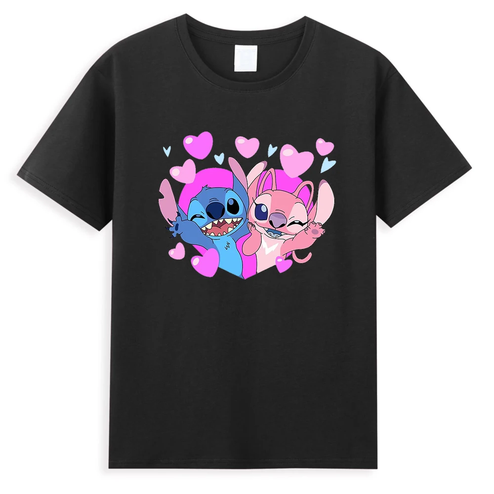 

Cartoon Disney Graphic T-Shirt Lilo Stitch T Shirts Kawaii Anime Printed Men's T Shirt Casual Fashion Tops Mens Vintage T-shirt