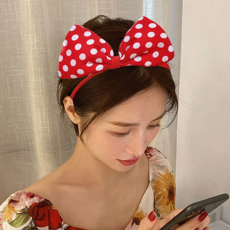 

Big Bow Hair Band Handmade Red Bowknot Headband Headdress Makeup Wash Face Head Hoop Cosplay Headwear Fashion Hair Accessories