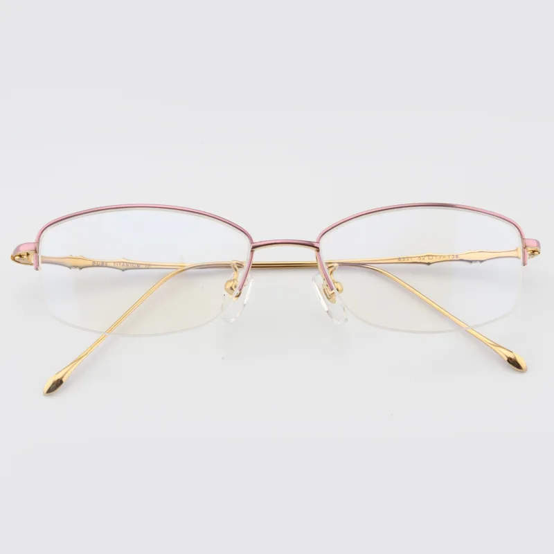 Титановая оправа для очков Женская полуоправа Рецептурные очки близоруких