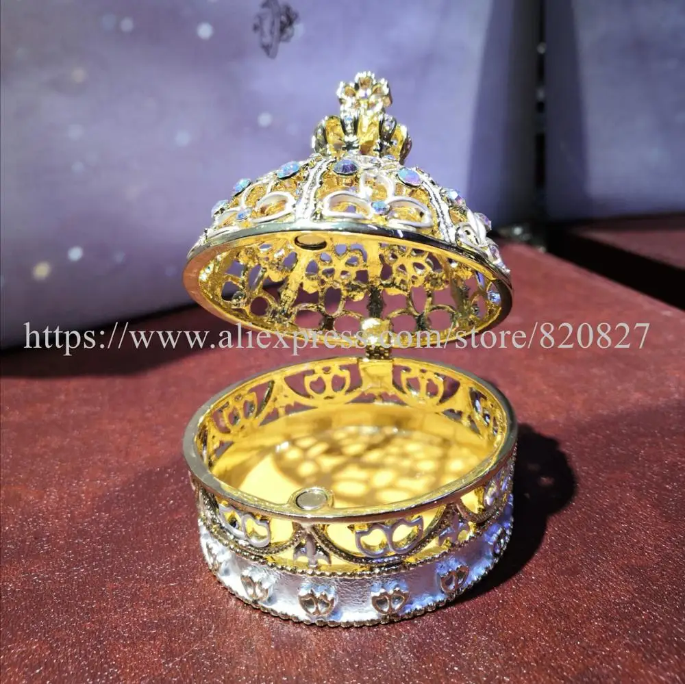 New Floral Crown Shape Metal Jewelry Trinket Box Ring Jewerly Box