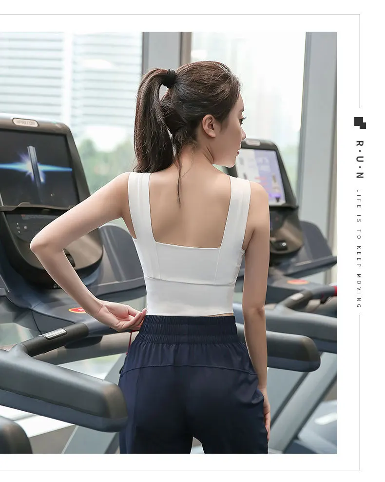 Женский спортивный бюстгальтер противоударный однотонный с эффектом пуш-ап