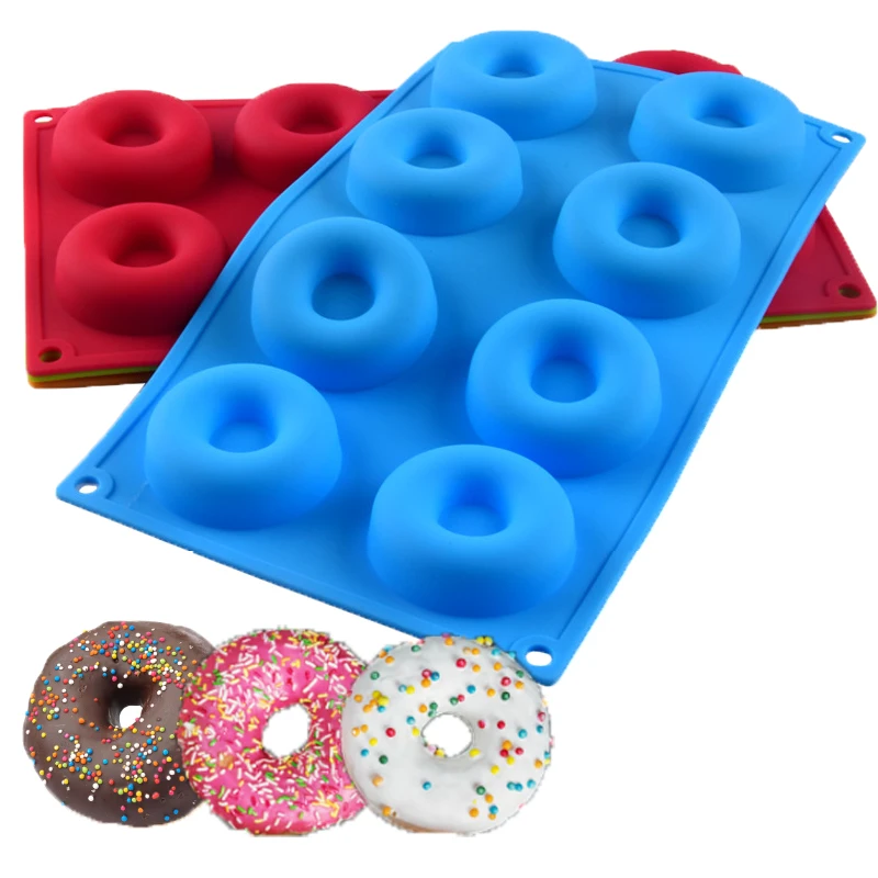 

8-Cavity Silicone Donut Mold Non-Stick Donut Baking Tray Desserts Biscuit Pasrty Muffins Chocolate Maker Mould Decoration Tools