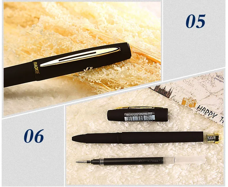 Гелевая ручка BAOKE, PC1828, Черная Подпись, ручка, 0,5, 0,7, 1,0 мм Заправка, офисные принадлежности, необходимые для обучения