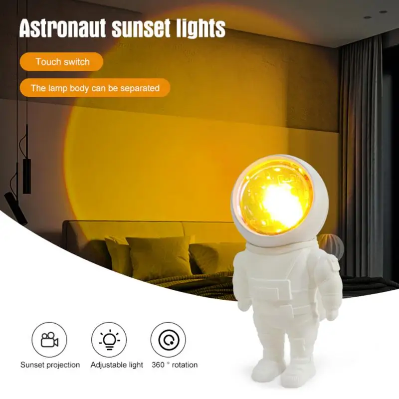 

Маленький астронавт, миниатюрный светильник в сумерках RGB, атмосферный светильник, проекционный светильник для рассвета на рассвете, солнечный мини-светсветильник льник, 1 шт.
