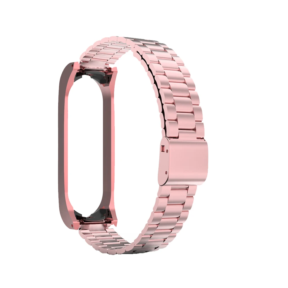 For Xiaomi band Mi band bracelet 3/4/5/6/7 metal band strap stainless steel three-beads band strap bracelet buckle