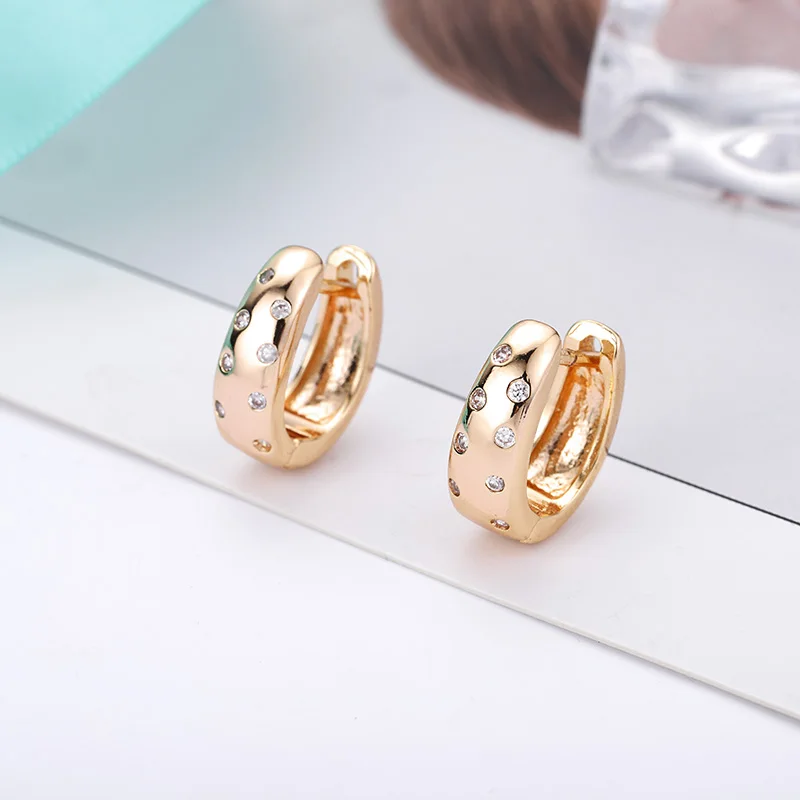 Женские маленькие медные серьги MAIKALE простые гвоздики u образной формы с фианитом