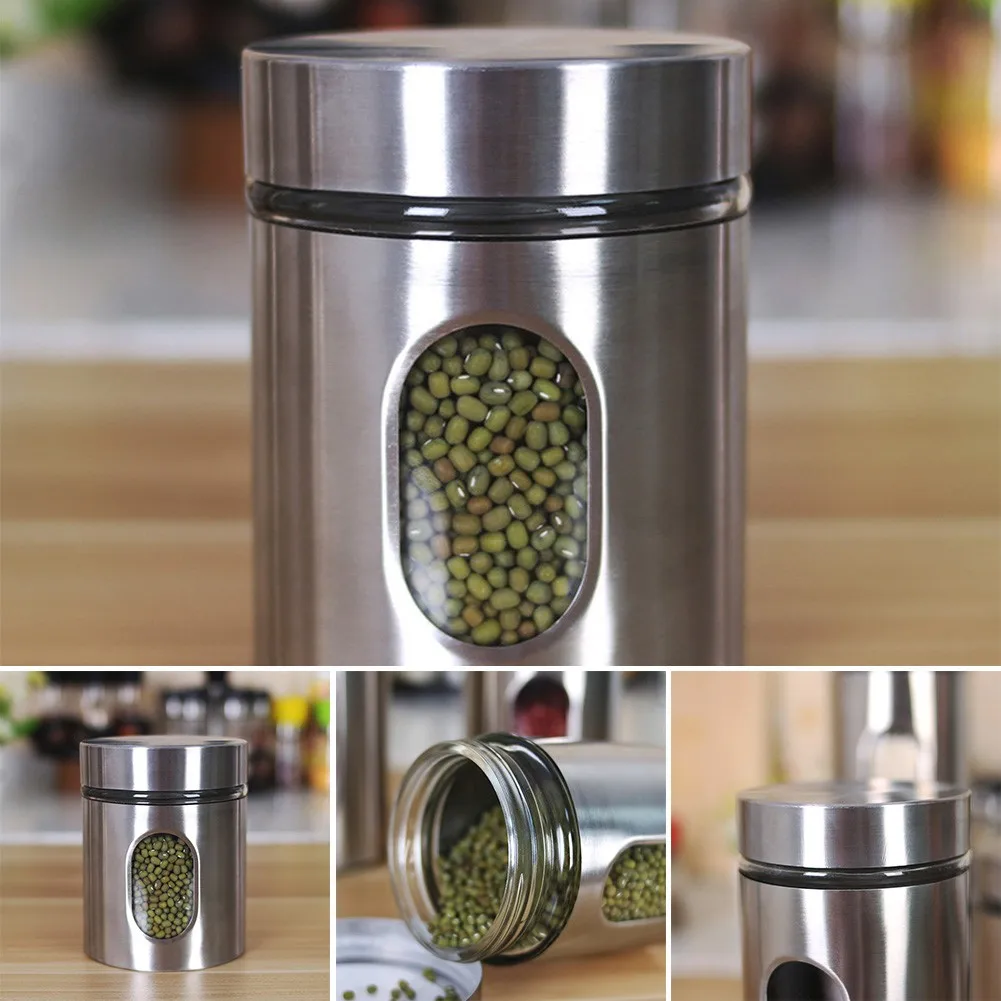 

Multi-function Household Sealed Cans Lead-free Glass Stainless Steel Storage Tanks Dried Fruit Grain Snacks Storage Tanks