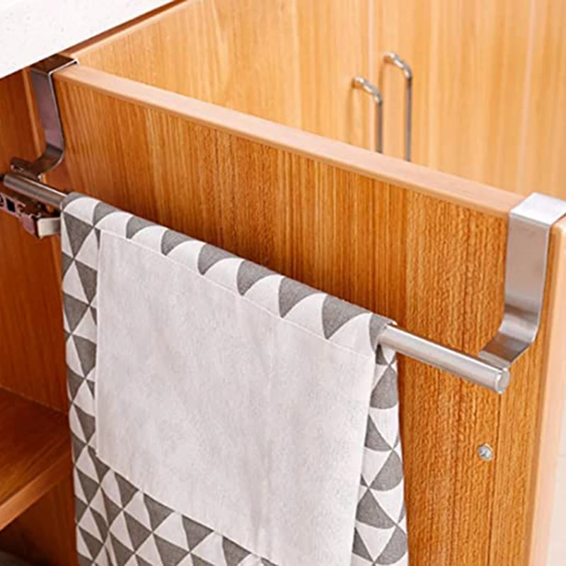 

Towel Rack for Cabinet, Strong Steel Kitchen over Cabinet Towel Bar Rack, 9inch Wide - 2 Pack