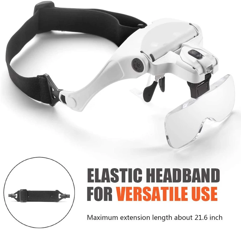 Увеличительные очки с креплением на голову со светодиодный Ной подсветкой