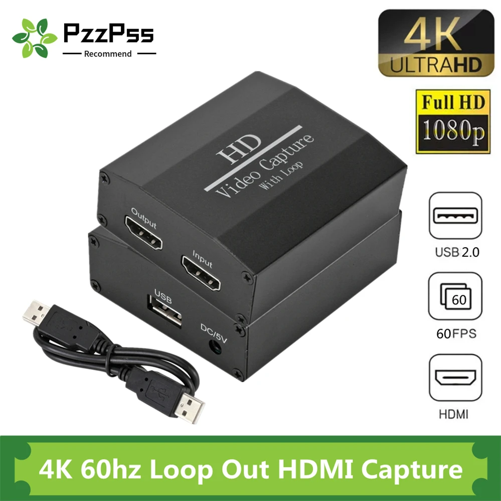 Карта захвата аудио и видео PzzPss 4K 60 Гц USB 2 0 1080p | Компьютеры офис