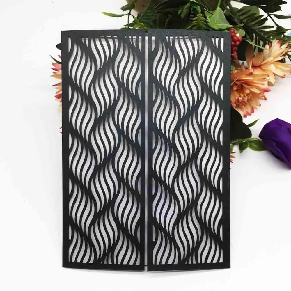 12 шт./лот темно синяя уникальная Складная поздравительная открытка вечерние