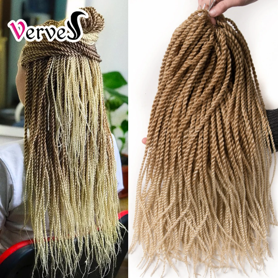 VERVES Омбре вязание крючком 30 нитей/Упаковка 18 '' маленькие Сенегальские твист