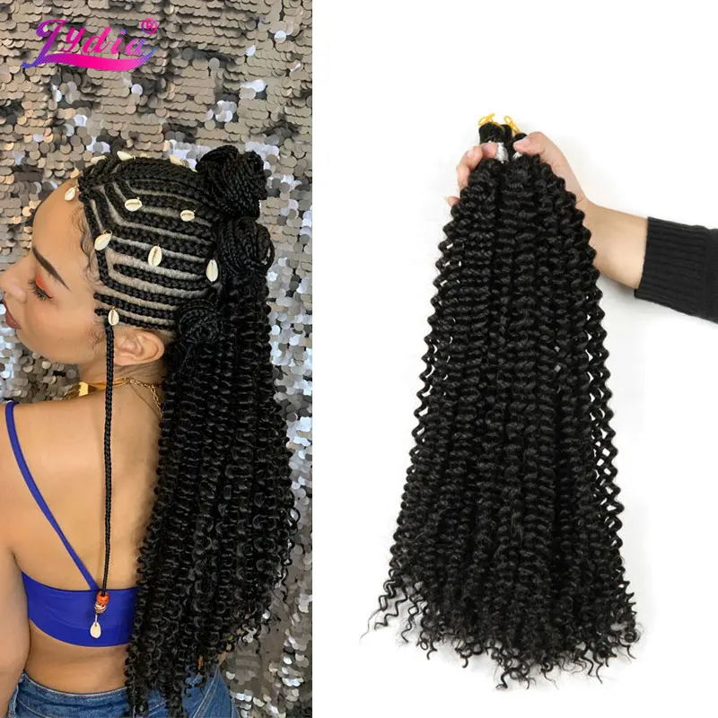 Lydia Bohemian Braid Synthetic Hair Extension Freetress Crochet Hair 14" 1PCS Pure Color Kanekalon Bulk Braiding Hair Afro Kinky