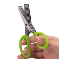 5 layers stainless steel multi layer kitchen scissors chopped green onion vegetable cut herb spices scissors cooking supplies