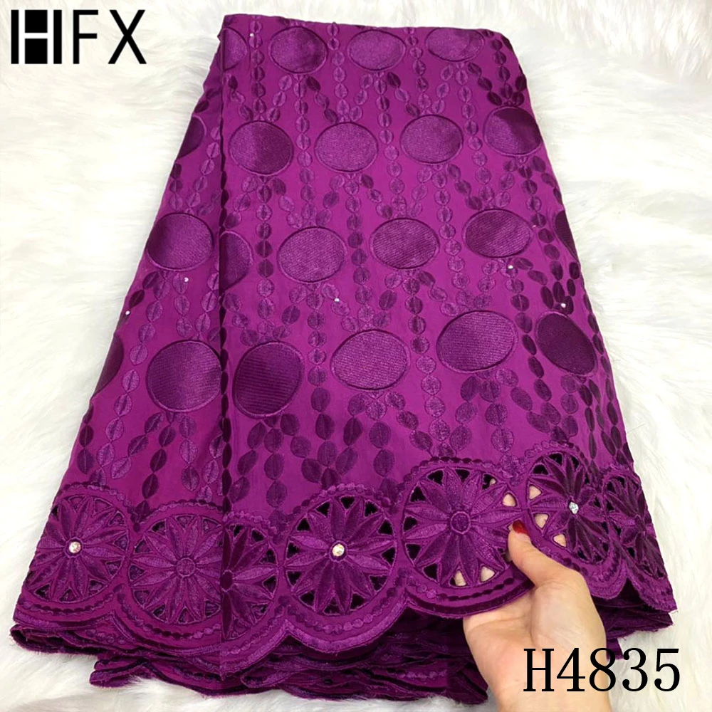 HFX Виноградная фиолетовая кружевная ткань швейцарская вуаль африканская высокое