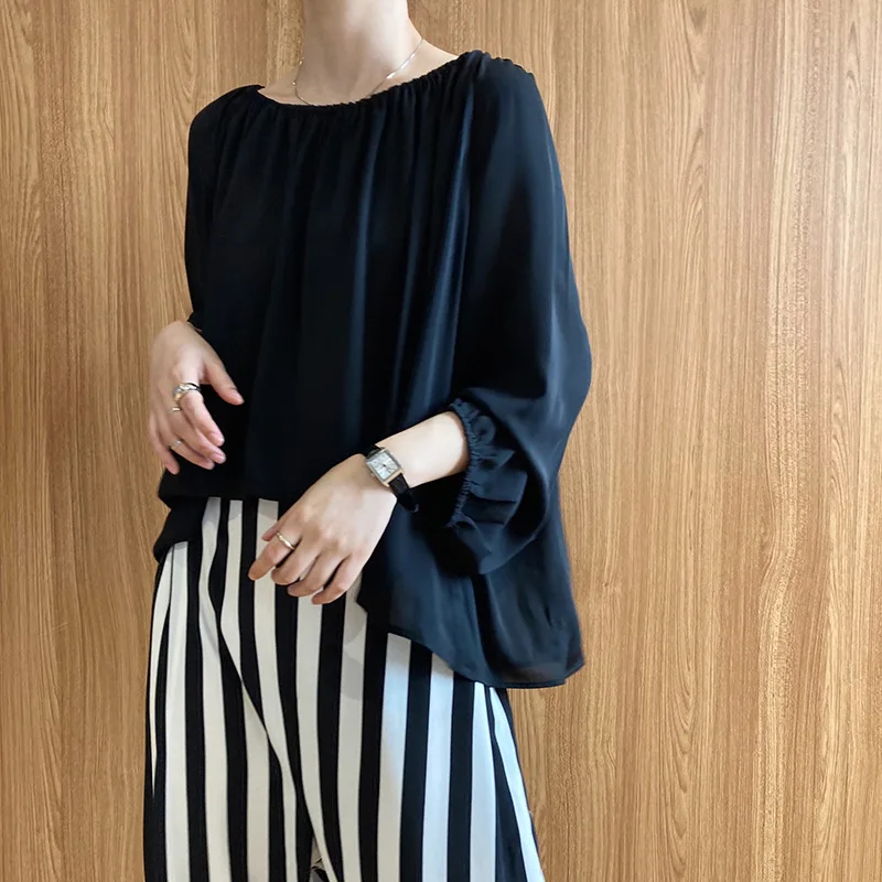 Sexy off-Shoulder Long Sleeve Chiffon Shirt Women's 2020 Autumn New Street Style Loose Blouse blusas femininas elegante