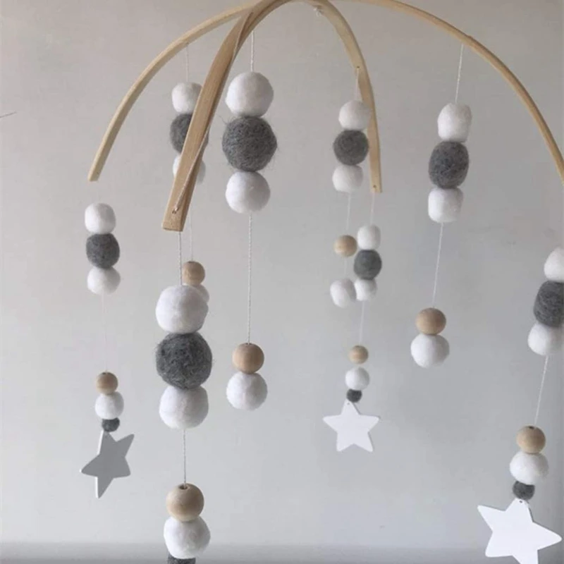 Bed Bell for Baby DIY Wooden Mobile Frame Crafts Natural Wood Hanger Kit Wind Chimes Room 17Pcs | Дом и сад