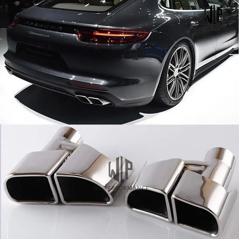 Многоцветный 971 Stainless Steel Muffler Exhaust Pipes End Tips Exhaust tail throat For Porsche Panamera 970 4S Turbo GTS 17-18 - Цвет: Многоцветный