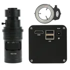 Цифровой видеомикроскоп SONY IMX185, 1080P HDMI, промышленная электронная камера с U-диском, светодиодная кольцесветильник ка 144 + объектив 200X 500X с креплением C