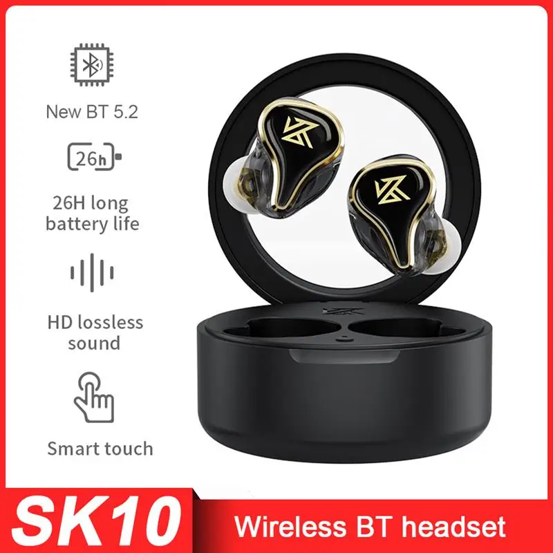 

TWS-наушники KZ SK10 с поддержкой Bluetooth, 5.2 беспроводные гибридные Hi-Fi-наушники для игр, Спортивная гарнитура с шумоподавлением и сенсорным управ...