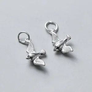 Изысканные браслеты из стерлингового серебра 925 пробы с изображением летающих птиц, подвески-капельки, украшения, серебряные подвески, аксессуары для рукоделия