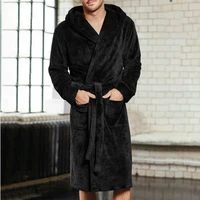 winter couple bathrobe flannel robe womens winter lengthened coralline plush shawl bathrobe long sleeved robe coat