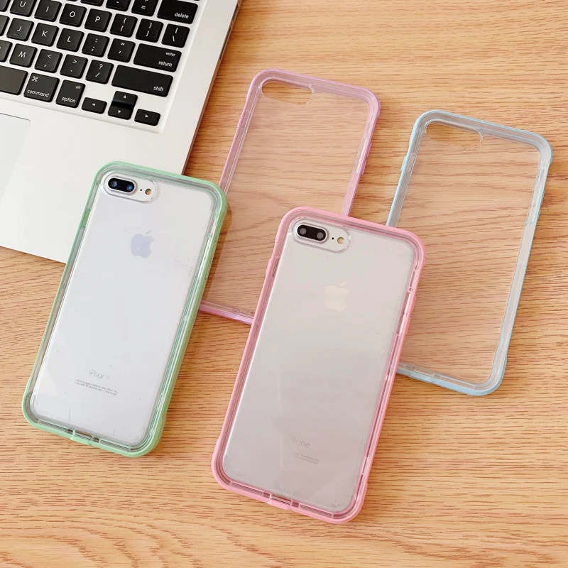 Прозрачный чехол бампер карамельных цветов для iPhone 11 Pro Max 7 8 Plus SE 2020
